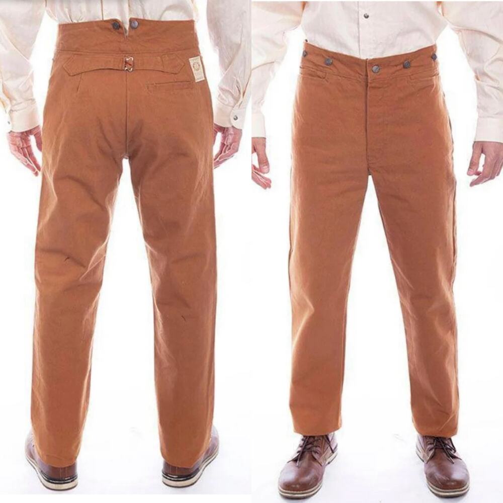 Scully Buckleback Western Old West Canvas Pants 32x35 French Workwear Frontier